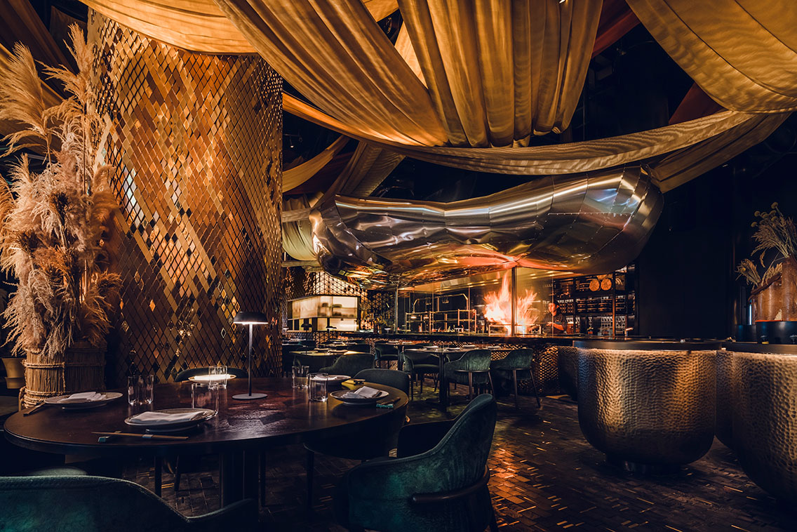 Strawfire, Mandarin Oriental Emirates Palace, Abu Dhabi designed by Silverfox Studios | Hotel & Resort Design